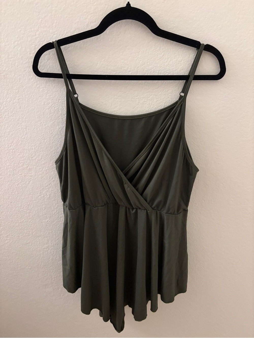 SHEIN Olive Green Draped Cami Tank Top